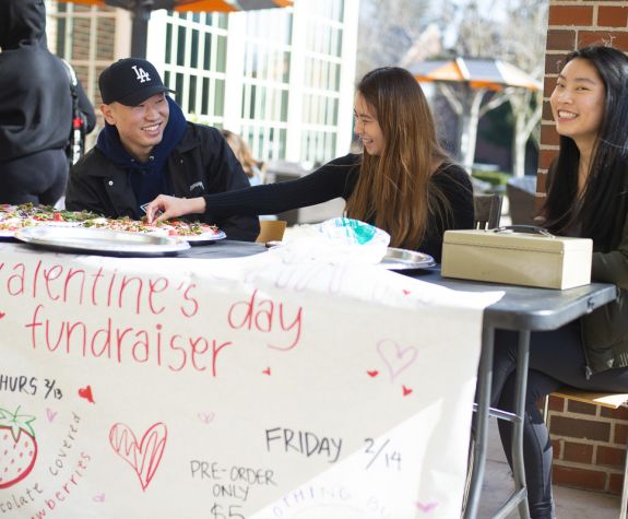 students running chocolate strawberry fundraiser